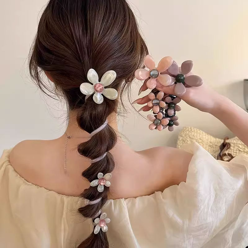 🌸 Elastisk hårbånd med perleblomst 🌸（🔥🎁 Kjøp 1, få 2 gratis!）