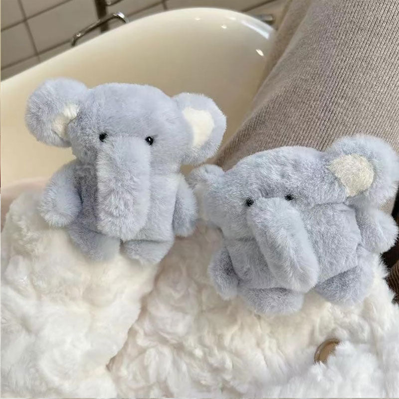 🐘 Fluffy Blå Elefant AirPods Etui