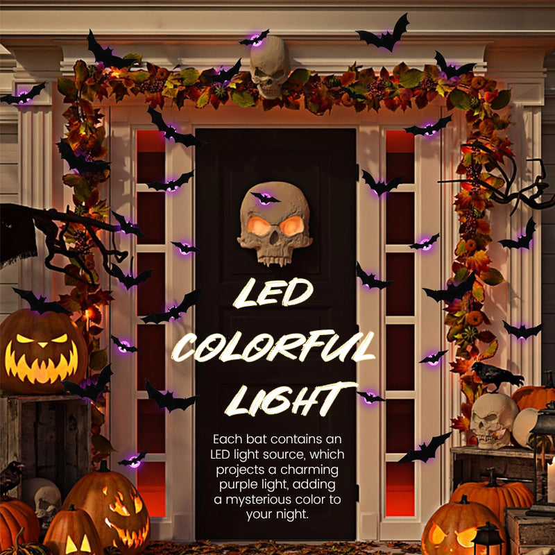 🦇 LED-glødende flaggermus – Perfekt til Halloween
