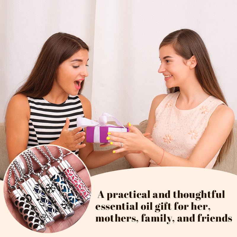 🌿✨ Aromaterapi Utskåret Diffuser Halskjede – Parfyme Vedheng