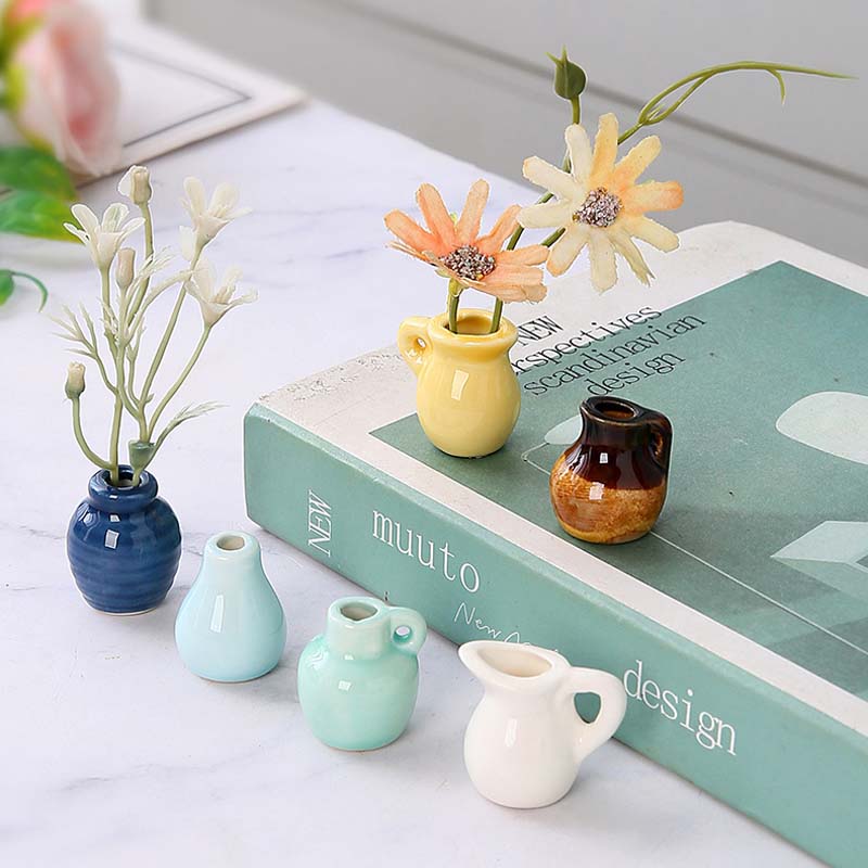 🌼 Keramiske minivase kjøleskapsmagneter