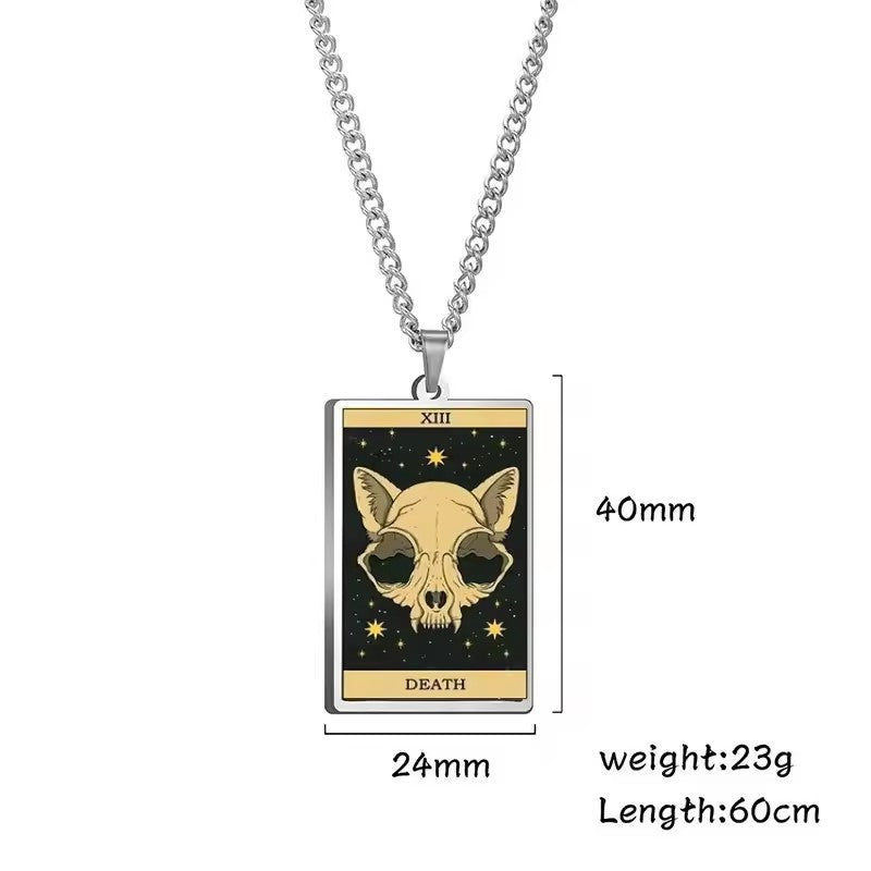 Astrologisk katt vintage anheng halskjede