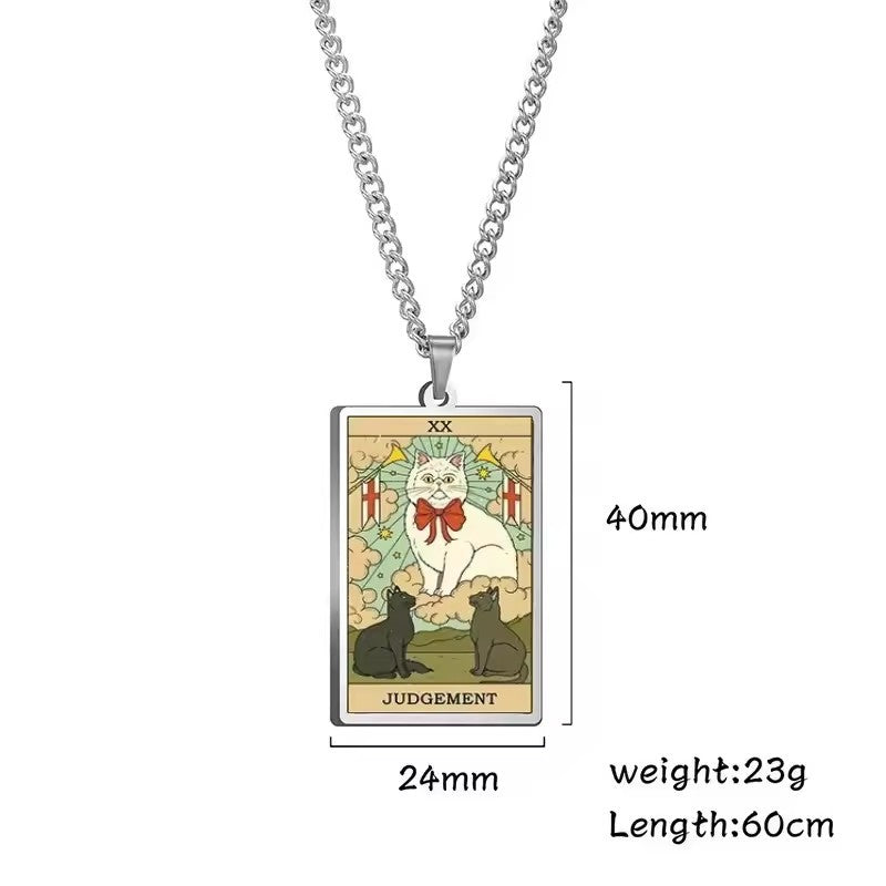 Astrologisk katt vintage anheng halskjede