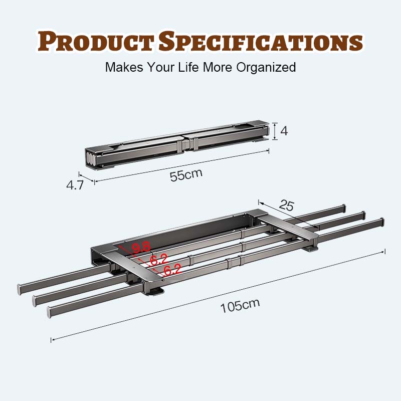 Sammenleggbar Uttrekkbar Klesstativ 🌤
