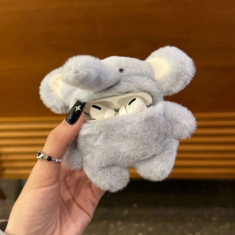 🐘 Fluffy Blå Elefant AirPods Etui