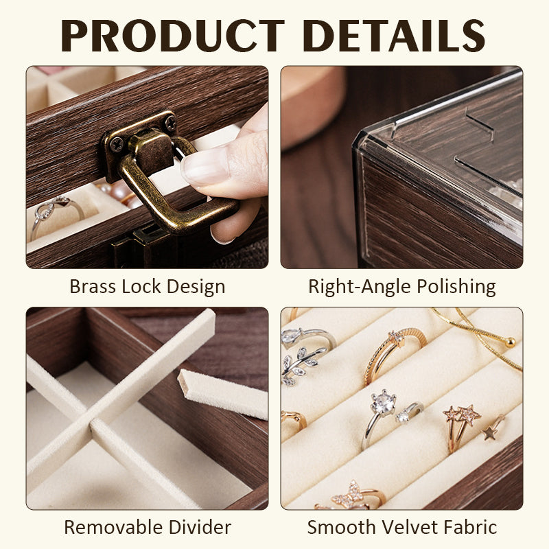 5-lags smykkeskrin i valnøttre