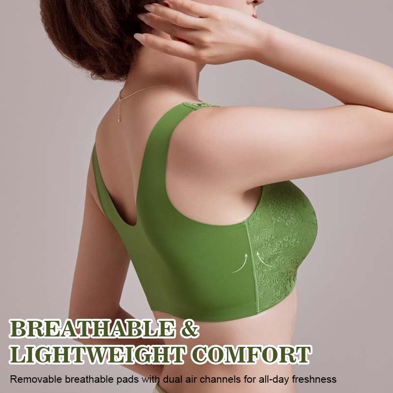 🌸 Brodert Jacquard-BH med Frontlukking – Komfort & Eleganse