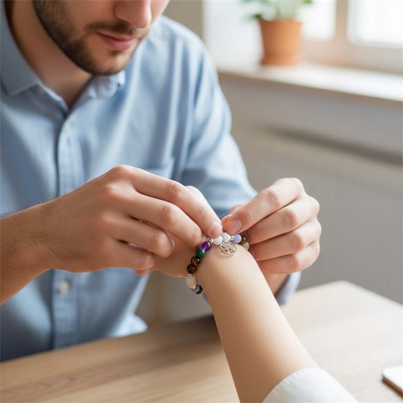 Tolv stjernetegn stein armbånd