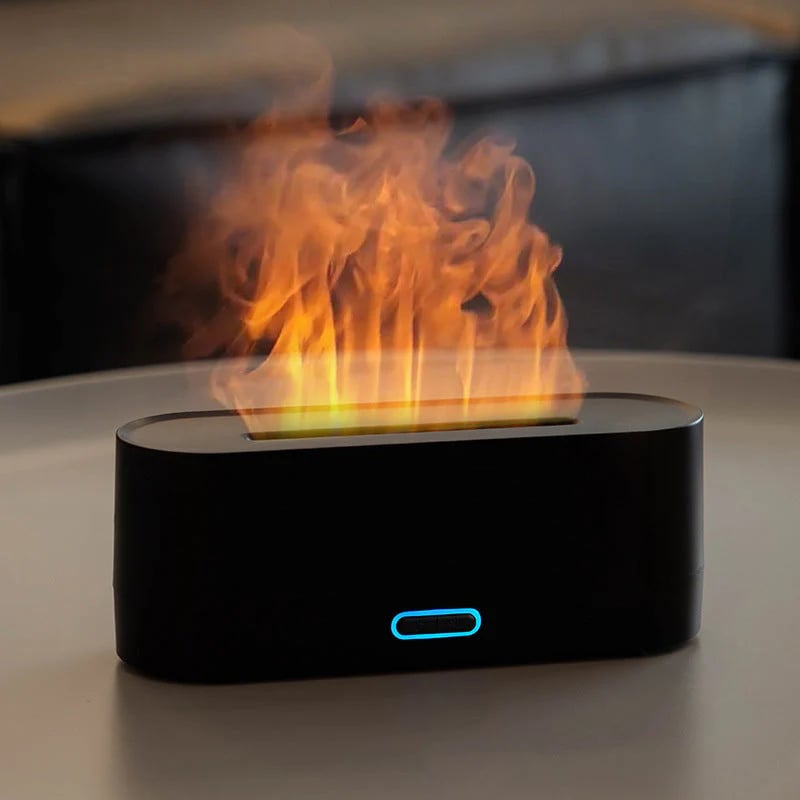 ✨ Fargerik Flamme Aromaterapi Diffuser – Skrivebord & Hjem