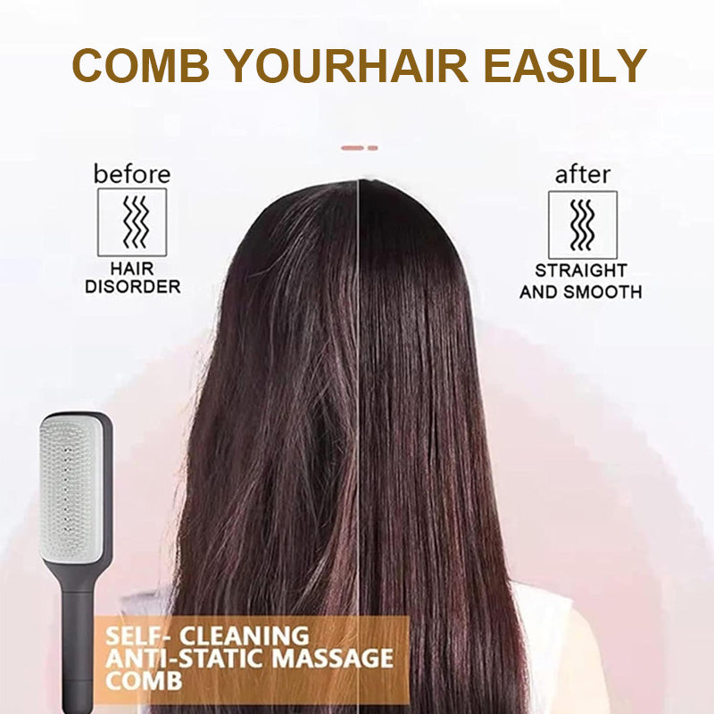 ✨ Roterende hårbørste med massasje – glatt og flokefritt hår