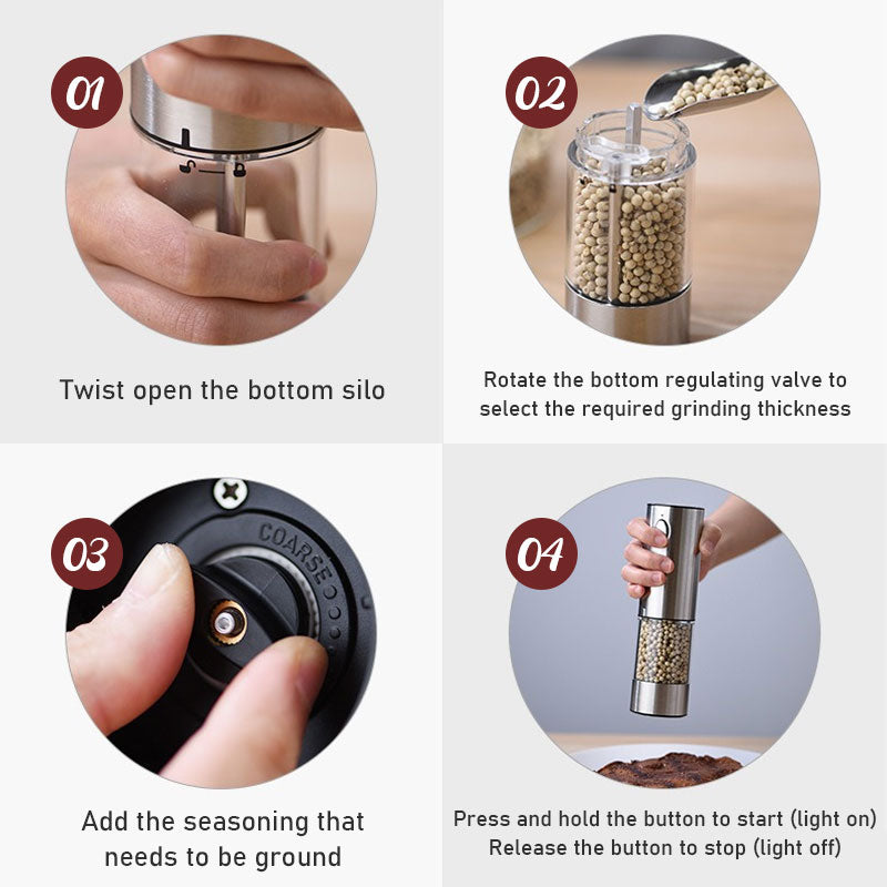 ⚡ Elektrisk Kvern – Enkel, Justerbar & Med Lys