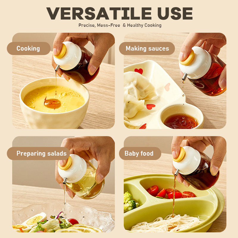 🍳 Trykk-og-hell Oljeﬂaske | Presis & Sølefri Matlaging