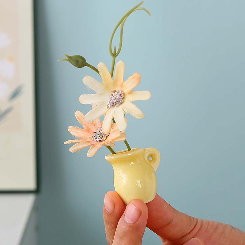 🌼 Keramiske minivase kjøleskapsmagneter