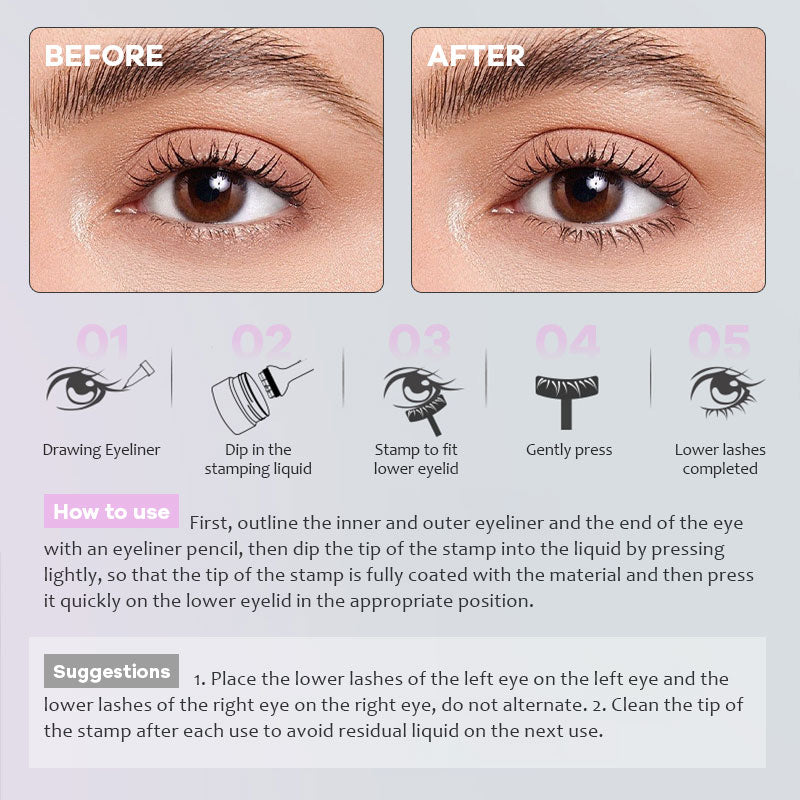 ✨ Dobbel Eyeliner med Stempel for Nedre Vipper 👁️‍🗨️