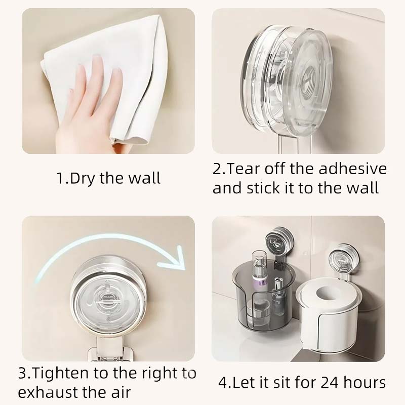 🎁 Kjøp 1, Få 1 Gratis! 🧻 Toalettrullholder Med Sugekopp – Ingen Hull✨