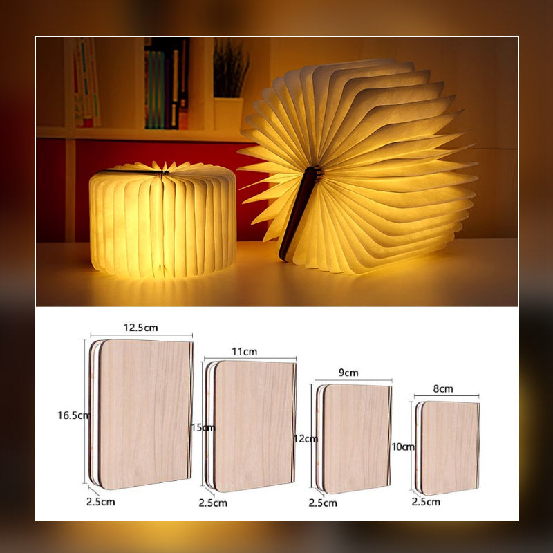 ✨Bokformet nattlys som snur om og om igjen | Justerbar kreativ lampe med 3 farger