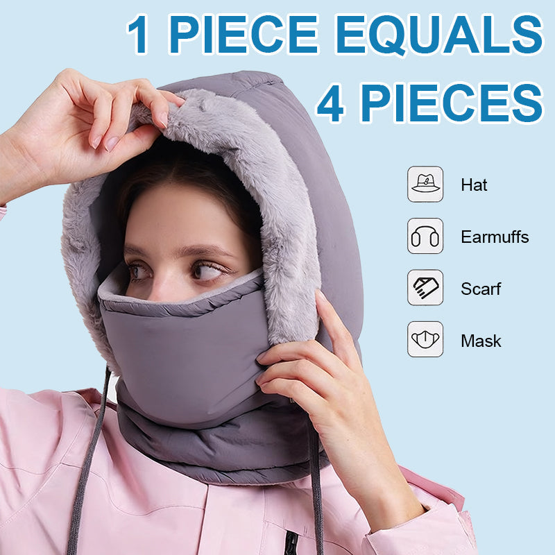 ❄️ Vinterlue med fleece og ansiktsmaske