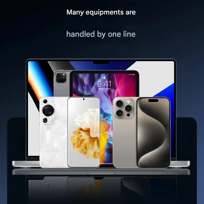 ⚡2-i-1 usynlig ladekabel – 240W hurtigladeledning med innebygd telefonstativ