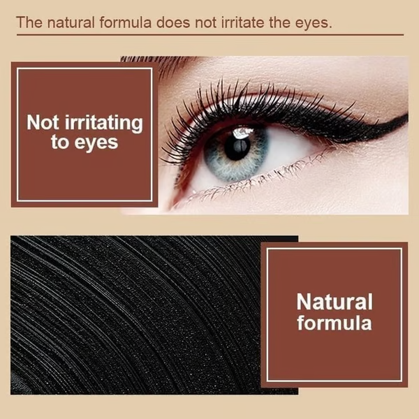 Naturlig svart langvarig gel eyeliner, vanntett, naturlig formel, trygg og ufarlig, skånsom og enkel å fjerne