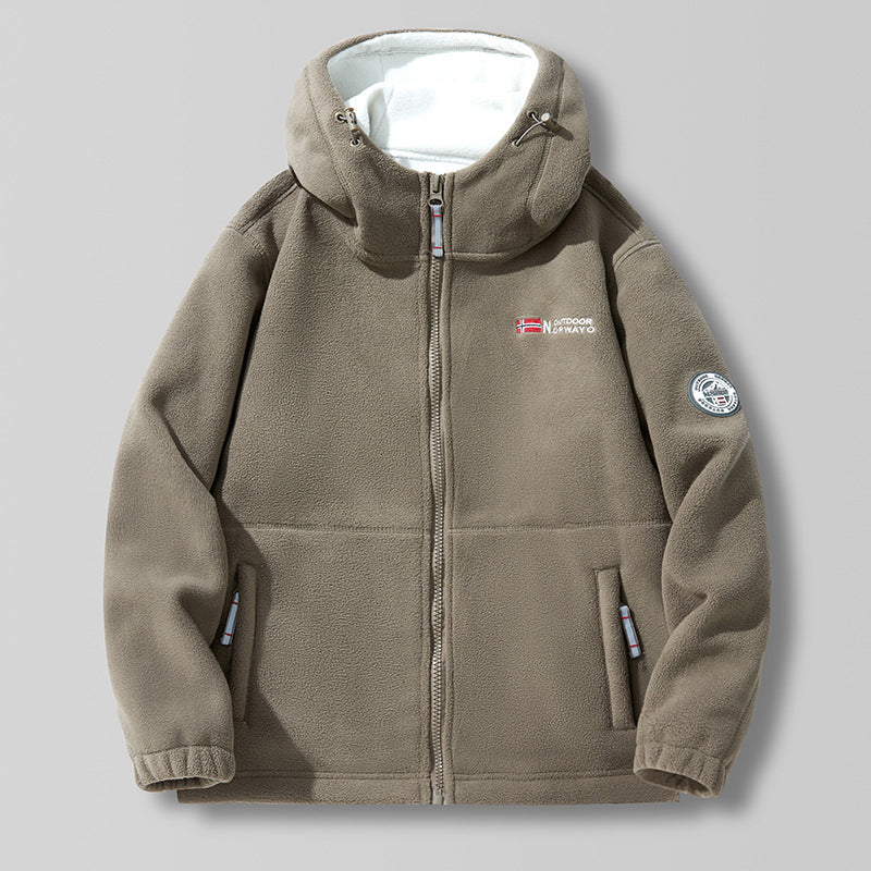 🔥 Dobbeltlags kunstskinn hettejakke