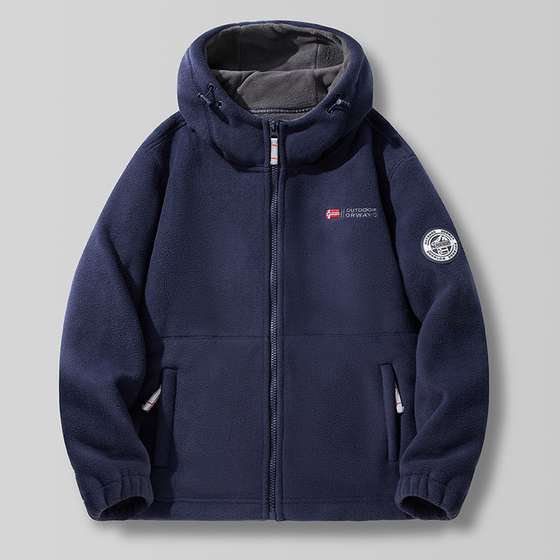 🔥 Dobbeltlags kunstskinn hettejakke