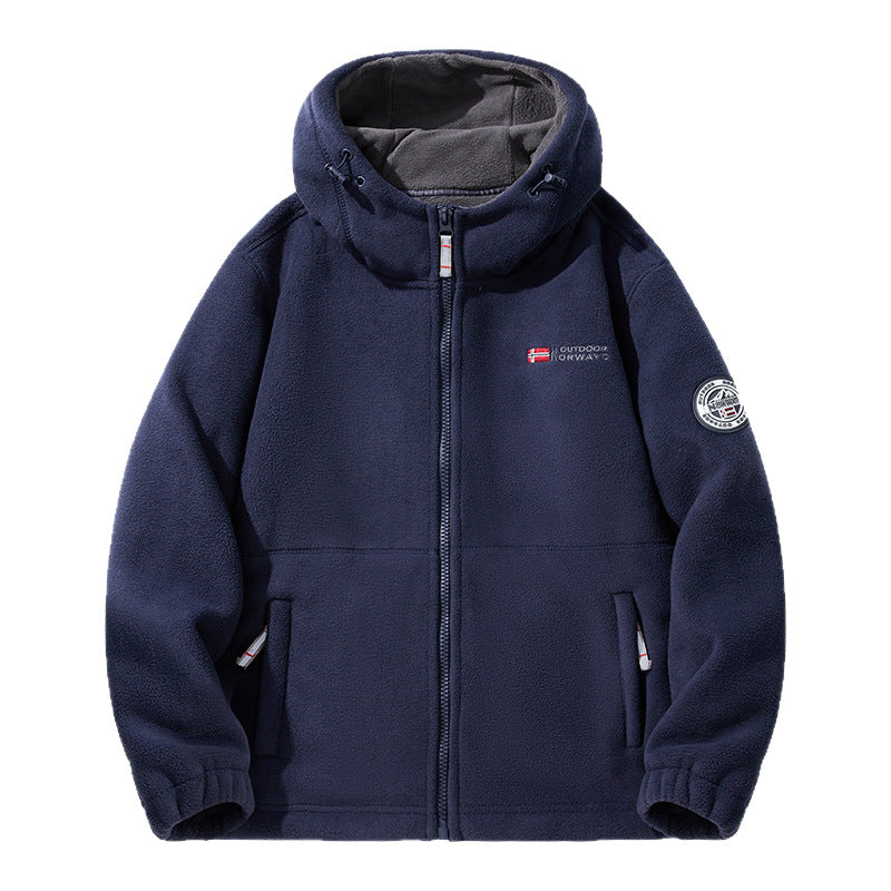 🔥 Dobbeltlags kunstskinn hettejakke