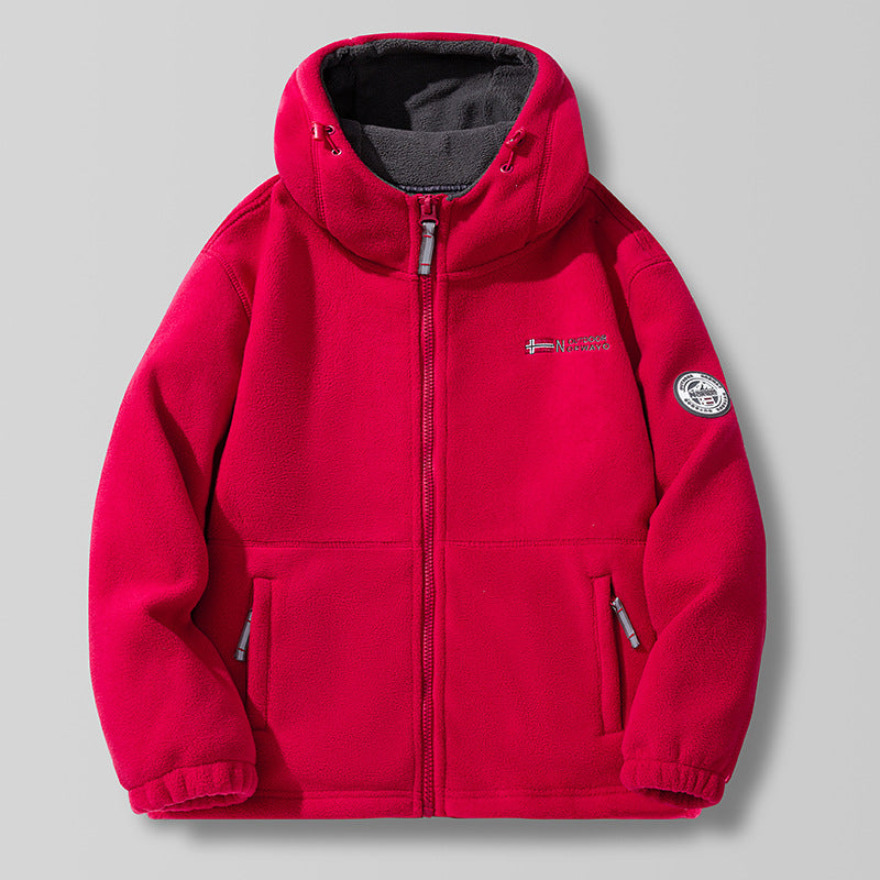 🔥 Dobbeltlags kunstskinn hettejakke