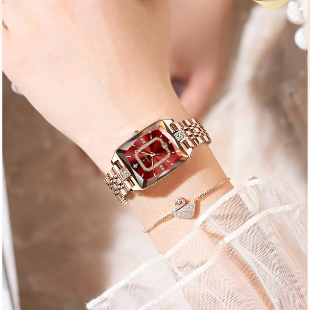 🔥 Black Friday Mega-tilbud 🔥Firkantet luksuriøs vanntett moteklokke for kvinner