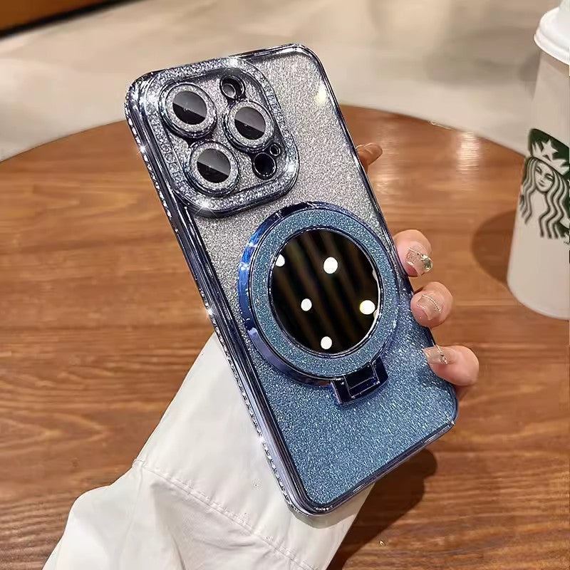 📲✨Beskyttende etui til sminkespeil med gradientglitter