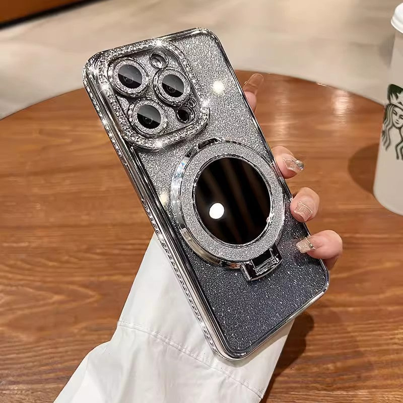 📲✨Beskyttende etui til sminkespeil med gradientglitter