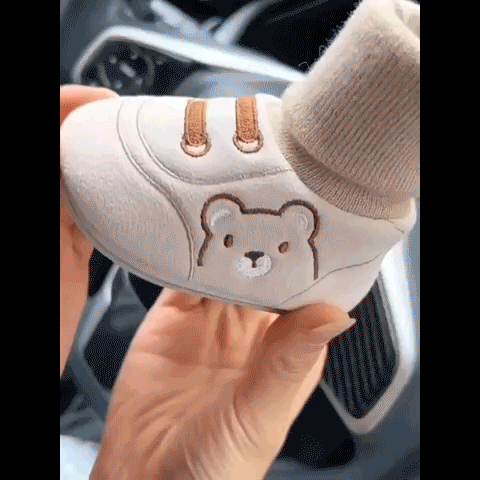 👟 Søte Bjørn Slip-on Småbarnsko – Komfortable Første Gåsko 🧸