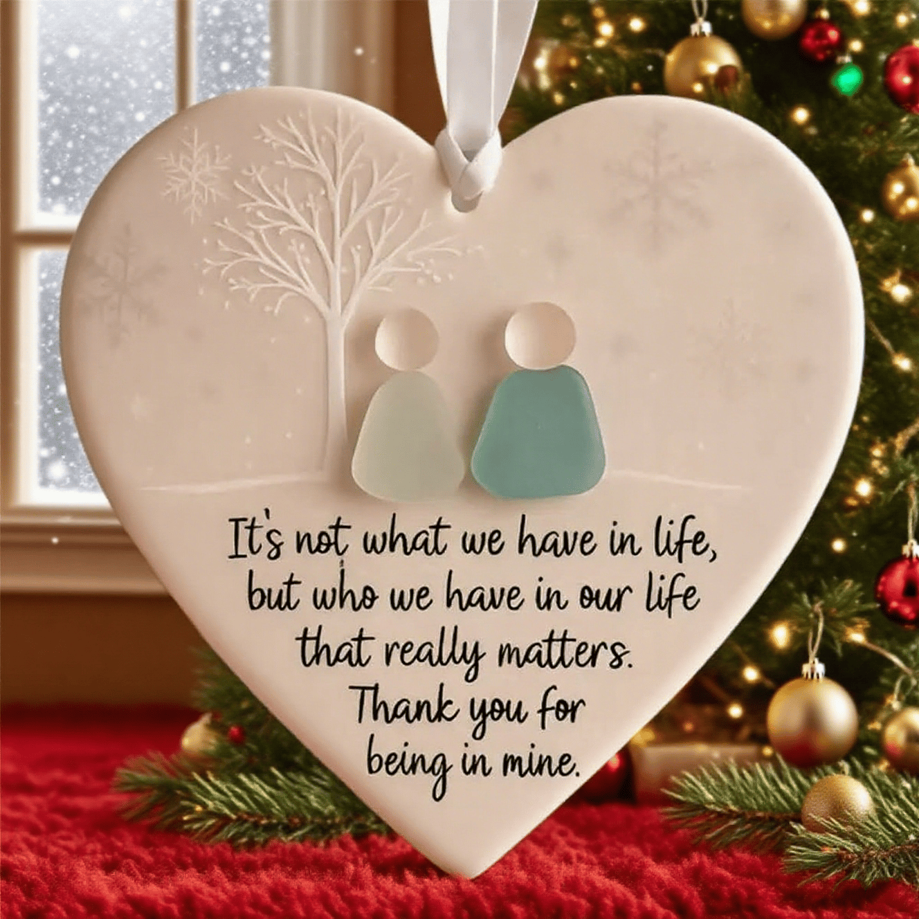 💝 Hjertesmykket Havglass Dekor – Formet av Naturen, Laget for Hånd 🌊✨