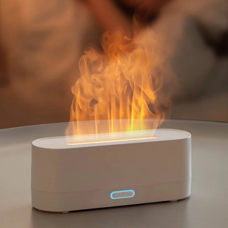 ✨ Fargerik Flamme Aromaterapi Diffuser – Skrivebord & Hjem
