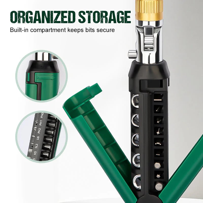 🛠️ 14-i-1 Justerbar Skralleskrutrekker