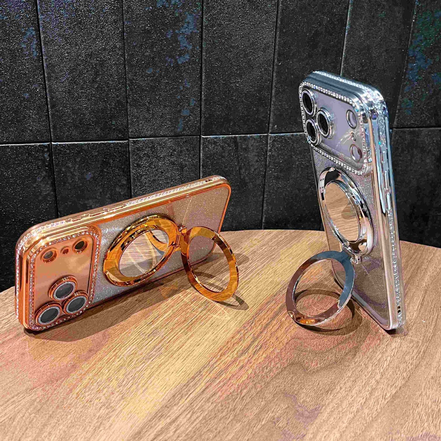 📲✨Beskyttende etui til sminkespeil med gradientglitter