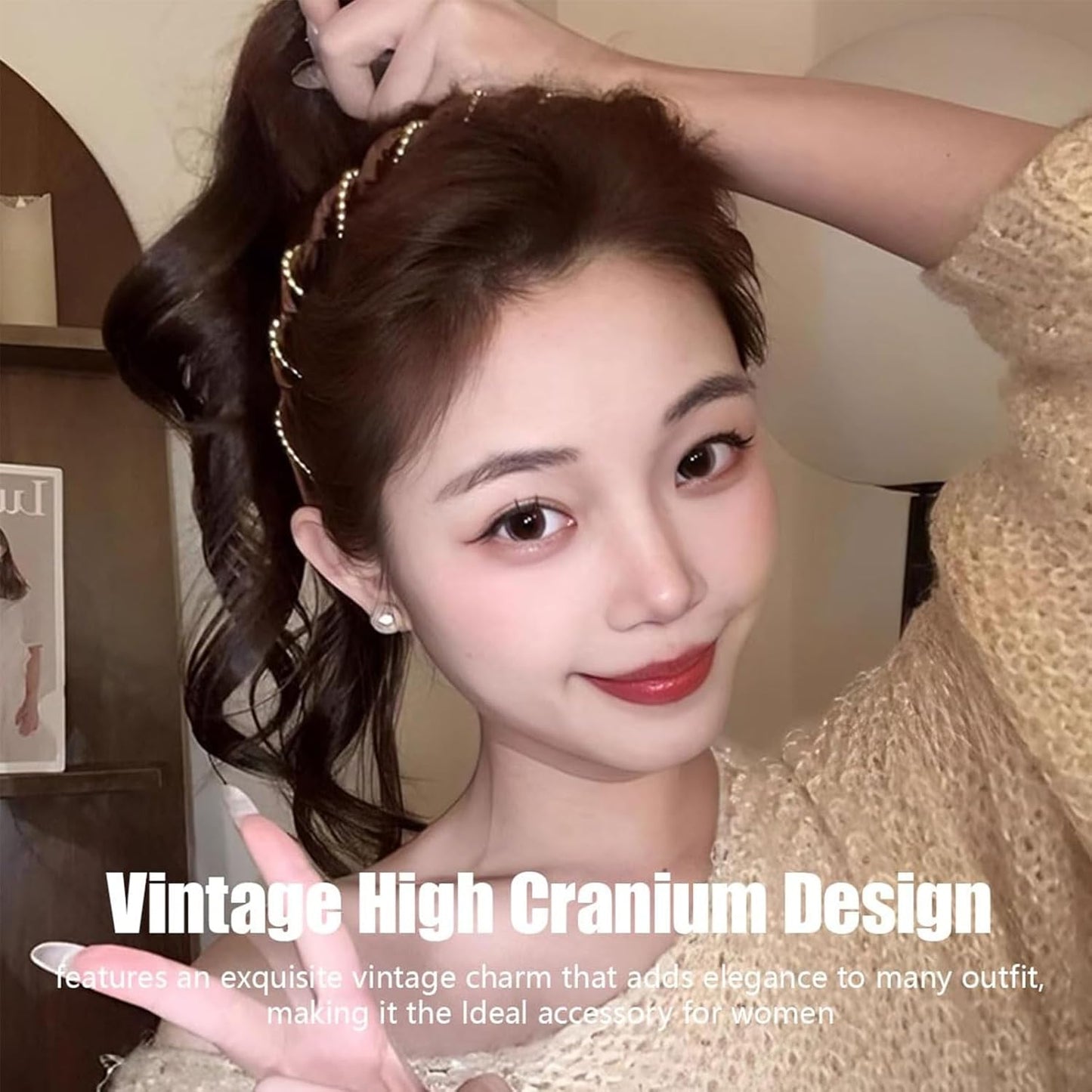 ✨ Retro Hårbøyle med Perler – Elegant & Tidløs