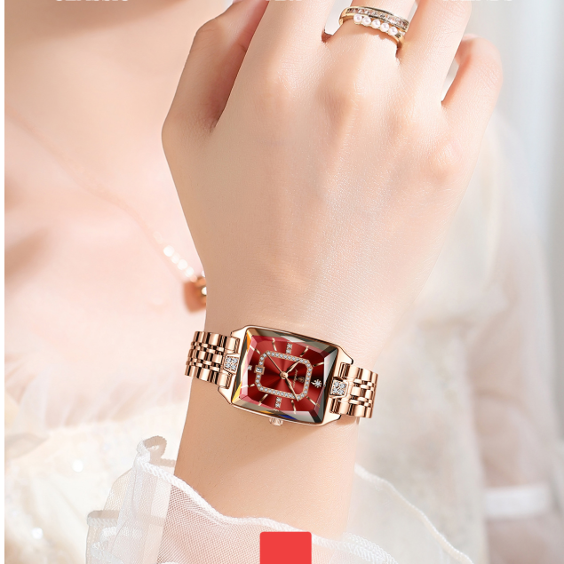 🔥 Black Friday Mega-tilbud 🔥Firkantet luksuriøs vanntett moteklokke for kvinner