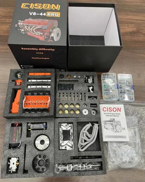 🔥 Liten forbrenningsmotor modell V8 OHV bensinmotor modell monteringssett