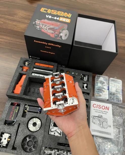 🔥 Liten forbrenningsmotor modell V8 OHV bensinmotor modell monteringssett