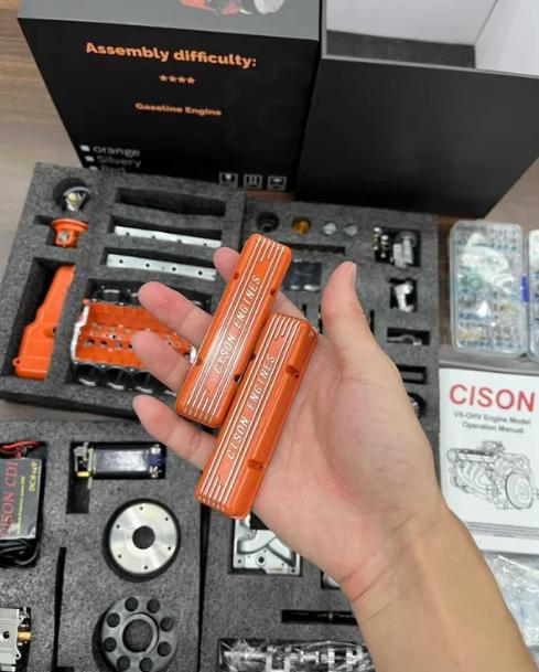 🔥 Liten forbrenningsmotor modell V8 OHV bensinmotor modell monteringssett