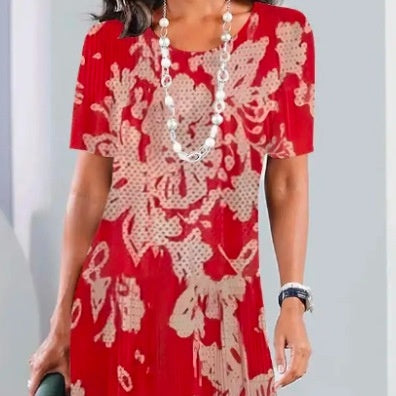 Plissert kjole for kvinner med fargeblokkering