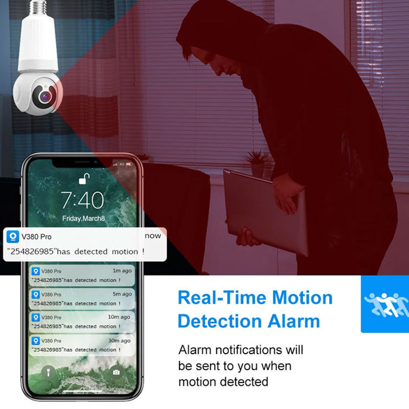 💡 Smart Wi-Fi Overvåkingskamera – Med Lys og Bevegelsesdeteksjon