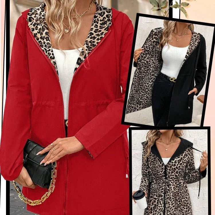 🥻 Damejakke med hette & toveis glidelås