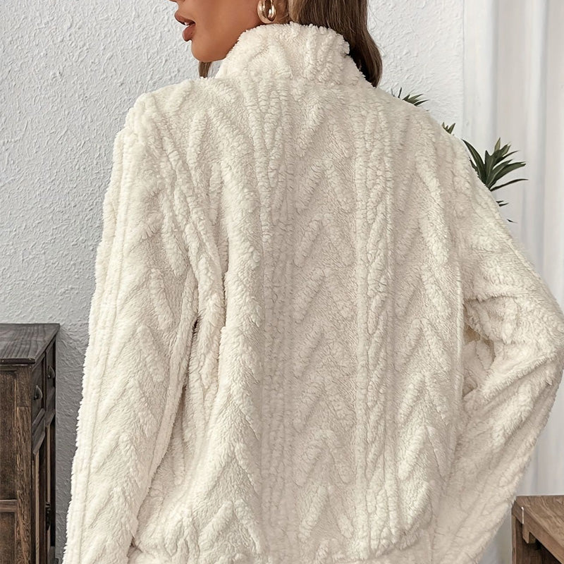 🔥Supermyk genser🔥Halv glidelås og myke plysjlommer